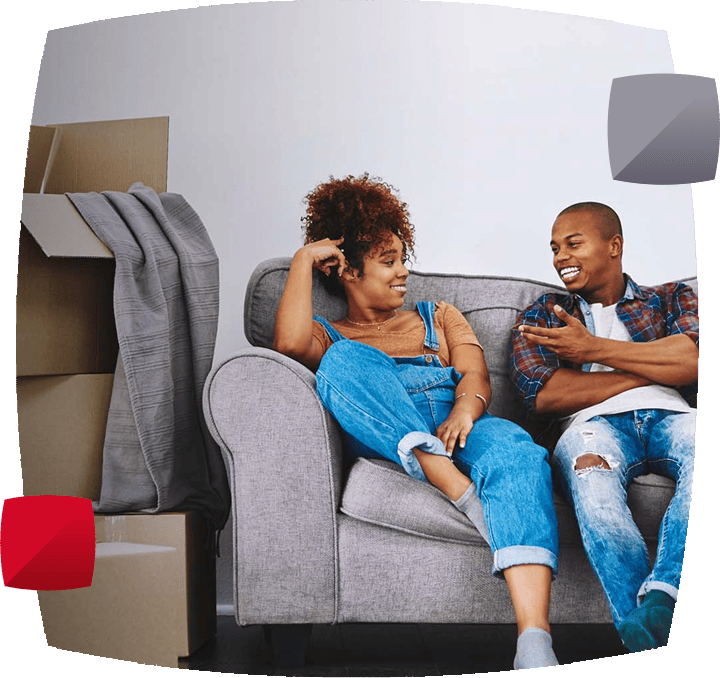 couple on sofa talking