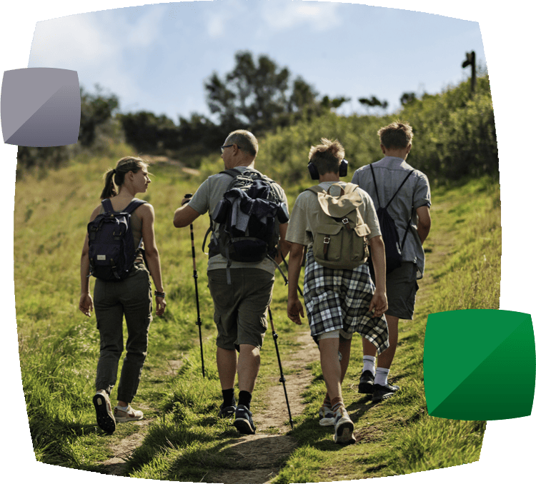 Family hiking