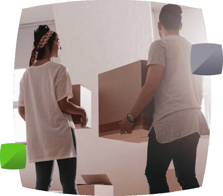 couple holding boxes