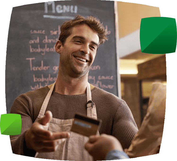 two guys talking in a coffee shop